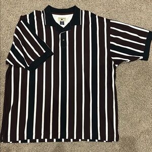 Men's XXL Striped Polo Shirt - Navy and Maroon